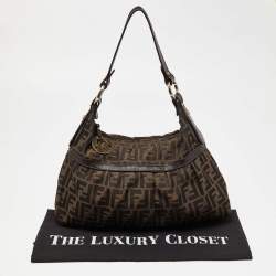 Pre Owned Fendi Tobacco Zucca Canvas and Leather Chef Shoulder Bag