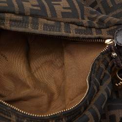 Pre Owned Fendi Tobacco Zucca Canvas and Leather Chef Shoulder Bag