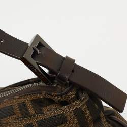 Fendi Dark Brown/Tobacco Zucca Canvas Zip Baguette Bag