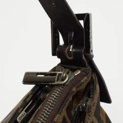 Fendi Dark Brown/Tobacco Zucca Canvas Zip Baguette Bag