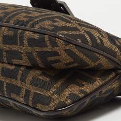 Fendi Dark Brown/Tobacco Zucca Canvas Zip Baguette Bag
