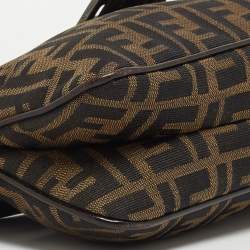Fendi Dark Brown/Tobacco Zucca Canvas Zip Baguette Bag