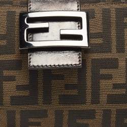 Fendi Dark Brown/Tobacco Zucca Canvas Zip Baguette Bag