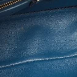 Fendi Navy Blue Python Mini Peekaboo Top Handle Bag