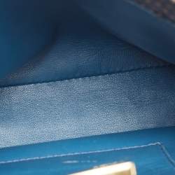 Fendi Navy Blue Python Mini Peekaboo Top Handle Bag