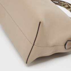 Pre Owned Fendi Beige/Cream Leather and Python Small By The Way Shoulder Bag