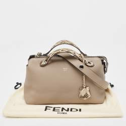 Pre Owned Fendi Beige/Cream Leather and Python Small By The Way Shoulder Bag