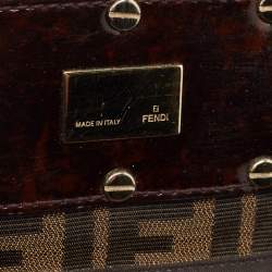 Pre Owned Fendi Tobacco Zucca Canvas Mia Shoulder Bag