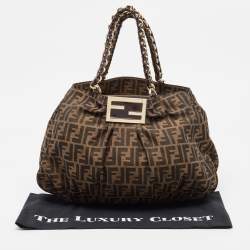 Pre Owned Fendi Tobacco Zucca Canvas Mia Shoulder Bag