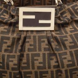 Pre Owned Fendi Tobacco Zucca Canvas Mia Shoulder Bag