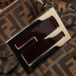 Pre Owned Fendi Tobacco Zucca Canvas Mia Shoulder Bag