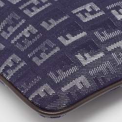 Pre Owned حقيبة صغيرة فندي جلد وكانفاس زوكينو بني/أزرق بسحاب