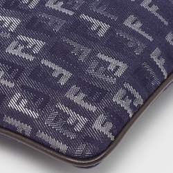 Pre Owned حقيبة صغيرة فندي جلد وكانفاس زوكينو بني/أزرق بسحاب