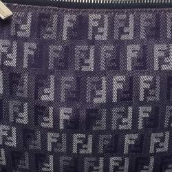 Pre Owned حقيبة صغيرة فندي جلد وكانفاس زوكينو بني/أزرق بسحاب