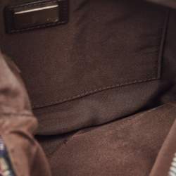 Pre Owned حقيبة صغيرة فندي جلد وكانفاس زوكينو بني/أزرق بسحاب