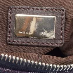 Pre Owned حقيبة صغيرة فندي جلد وكانفاس زوكينو بني/أزرق بسحاب