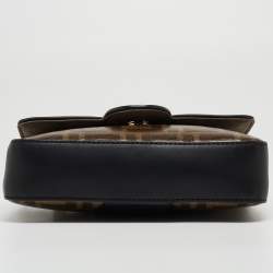 مملوكة مسبقًا Fendi Tobacco Zucca Coated Canvas and Leather 1974 FF Flap Crossbody Bag