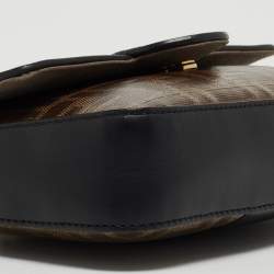 مملوكة مسبقًا Fendi Tobacco Zucca Coated Canvas and Leather 1974 FF Flap Crossbody Bag