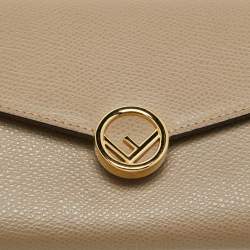 Pre Owned Fendi Beige Leather F is Fendi Wallet on Chain