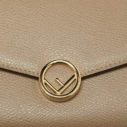 Pre Owned Fendi Beige Leather F is Fendi Wallet on Chain