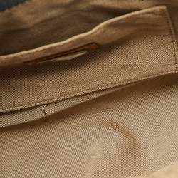 Pre Owned Fendi Blue/Tan Denim and Leather Chef Shoulder Bag