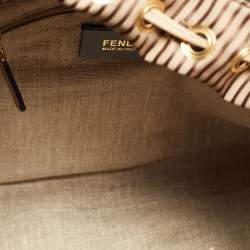 Pre Owned Fendi Light Beige Leather Studded B. Fab Tote
