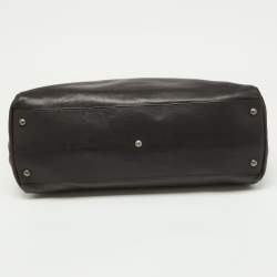 مملوكة مسبقًا Fendi Black Leather Large Peekaboo Top Handle Bag