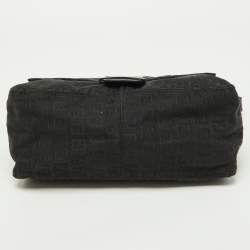 Pre Owned Fendi Black Zuchinno Fabric and Leather Mama Baguette Shoulder Bag