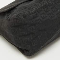 Pre Owned Fendi Black Zuchinno Fabric and Leather Mama Baguette Shoulder Bag