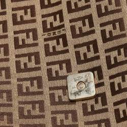Pre Owned Fendi Beige/Brown Zucchino Fabric and Leather Mama Baguette Bag