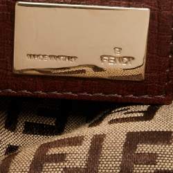 Pre Owned Fendi Beige/Brown Zucchino Fabric and Leather Mama Baguette Bag