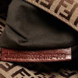 Pre Owned Fendi Beige/Brown Zucchino Fabric and Leather Mama Baguette Bag