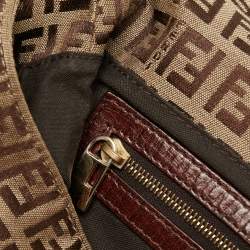Pre Owned Fendi Beige/Brown Zucchino Fabric and Leather Mama Baguette Bag