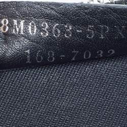 Pre Owned Fendi Black Leather and Shearling Fur FF Fflynn Zip Clutch