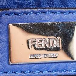 Pre Owned Fendi Blue Leather Small 2Jours Tote