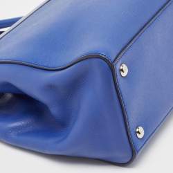 Pre Owned Fendi Blue Leather Small 2Jours Tote