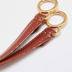 Pre Owned Fendi Beige/Brown Leather Large Peekaboo Top Handle Bag