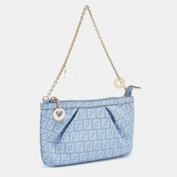 Pre Owned حقيبة صغيرة فندي دينم زوكينو أزرق مقوى بسلسلة