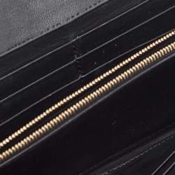 Pre Owned Fendi Black Zucca Embossed Leather FF Flap Continental Wallet 