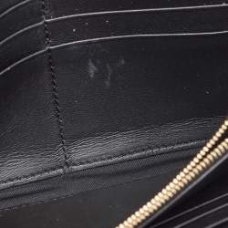 Pre Owned Fendi Black Zucca Embossed Leather FF Flap Continental Wallet 