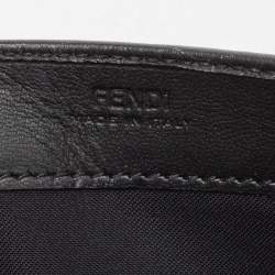 Pre Owned Fendi Black Zucca Embossed Leather FF Flap Continental Wallet 