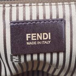 Pre Owned Fendi Multicolor Leather, Canvas and Snakeskin Silvana Top Handle Bag
