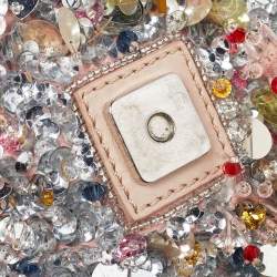 Pre Owned Fendi Pink Sequins/Beaded and Leather Baguette Bag