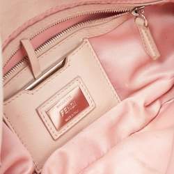 Pre Owned Fendi Pink Sequins/Beaded and Leather Baguette Bag