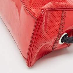 Fendi Red Perforated Patent Leather De Jour Tote