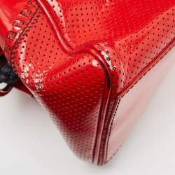 Fendi Red Perforated Patent Leather De Jour Tote