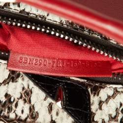 Fendi Red Leather Regular PeekabooTop Handle Bag