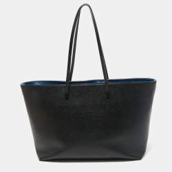 Pre Owned Fendi Black/Blue Leather Monster Roll Tote