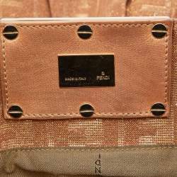 Pre Owned Fendi Holographic Zucca Lurex Fabric and Leather Large Mia Hobo
