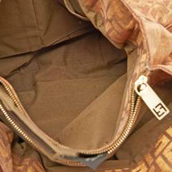 Pre Owned Fendi Holographic Zucca Lurex Fabric and Leather Large Mia Hobo